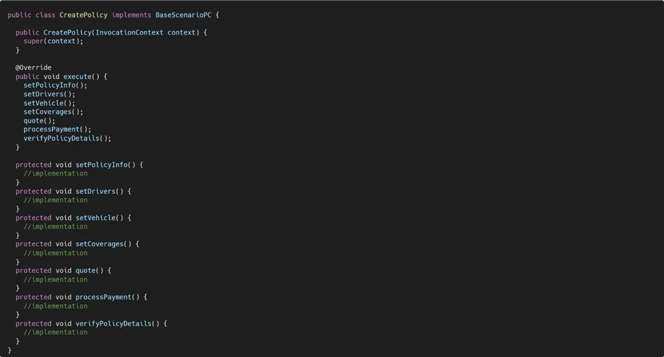 The CreateAccount class checks for the existence of an account and creates it when necessary.