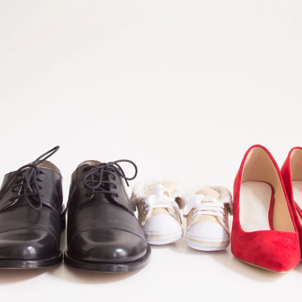 Pairs of shoes next to each other